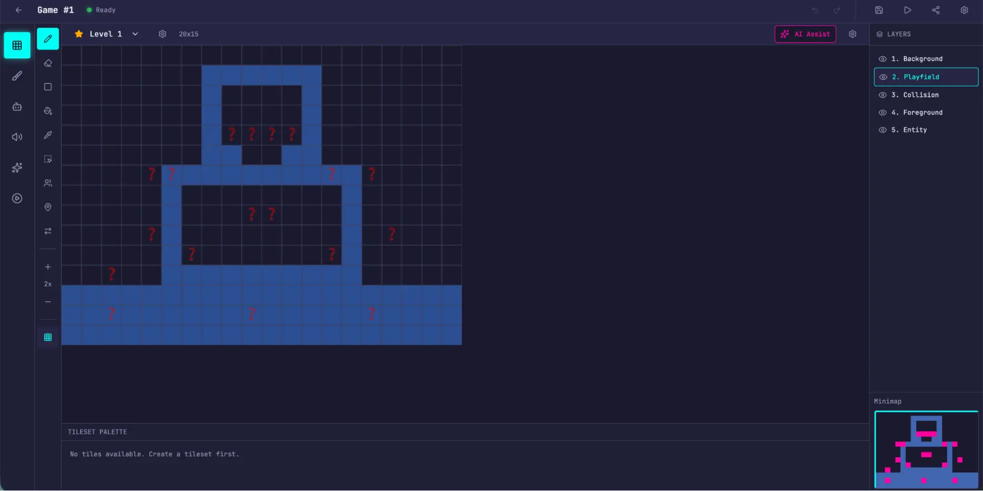 AI Level Assistant — Generate / Try Another / Discard