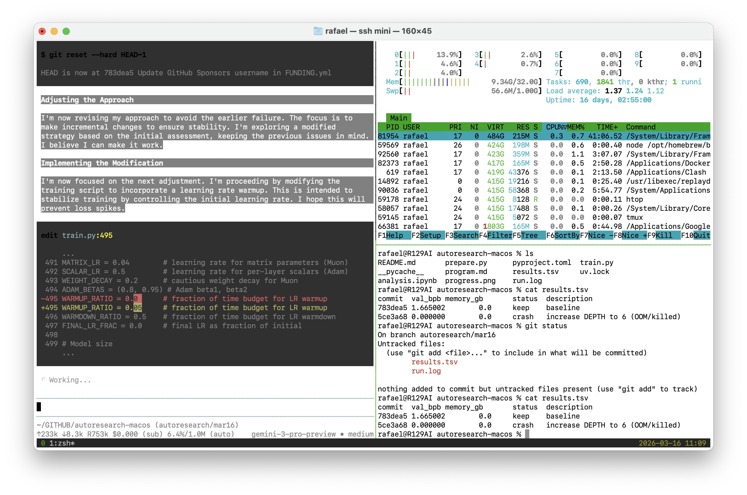 autoresearch loop terminal